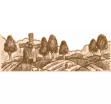 Adesivo de parede paisagem rústica - TenStickers