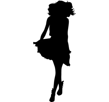 Adesivo de silhueta de mulher de vestido - TenStickers