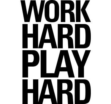 Adesivo de texto Work hard Play hard - TenStickers