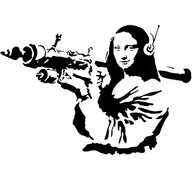 Adesivo graffiti Banksy Mona Lisa Míssil - TenStickers