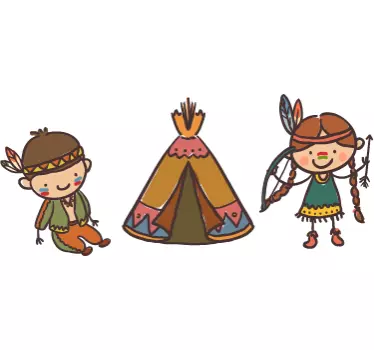 Adesivo infantil Cena indiana - TenStickers