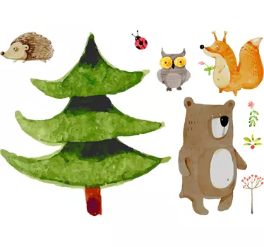Adesivo infantil fauna bosque selvagem - TenStickers