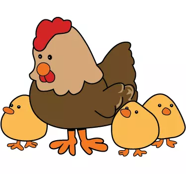 Adesivo infantil galinah e três pintos - TenStickers