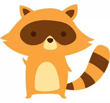 Adesivo infantil guaxinim amarelo - TenStickers