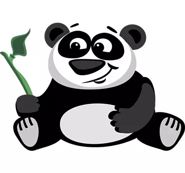 Adesivo infantil panda com bambú - TenStickers