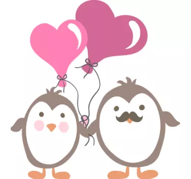 Adesivo infantil pinguins amor - TenStickers