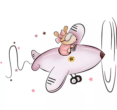 Adesivo infantil ratinho no avião - TenStickers