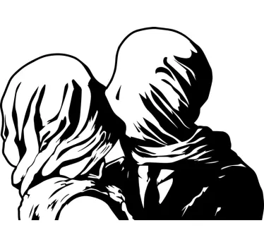 Arte pintura magritte los amantes vinis decorativos - TenStickers