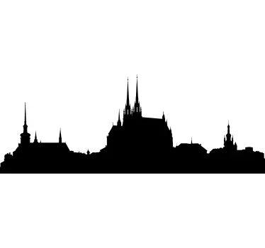 Autocolante animal silhueta da cidade de praga - TenStickers