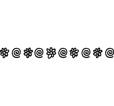 Autocolante sala de estar flores e espirais - TenStickers