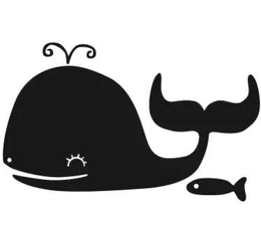 Autocolante Baleia em Quadro Preto - TenStickers