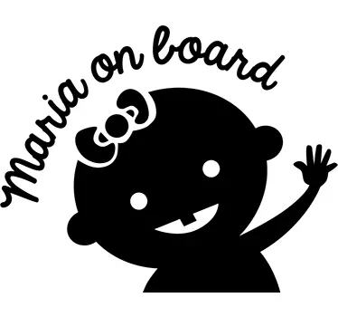 Bebé a bordo personalizado Menina a acenar - TenStickers