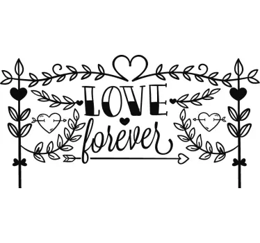 Autocolantes com texto amor para sempre - TenStickers