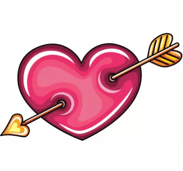 Autocolante de amor Coração com flecha de cupido - TenStickers