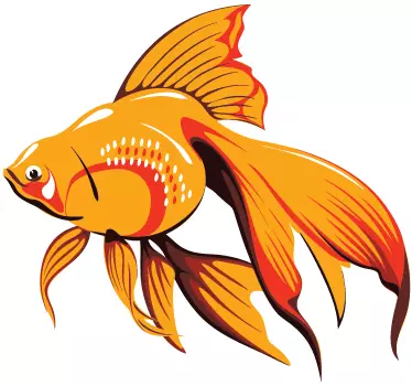 Autocolante de animais peixe de aquário laranja - TenStickers