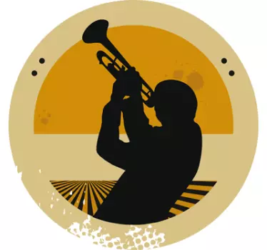 Autocolante de música Trompetista Vintage - TenStickers
