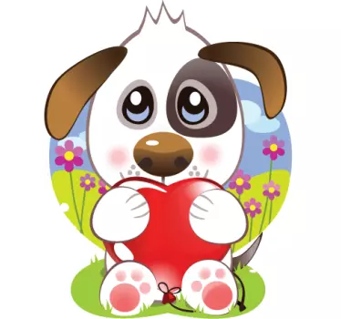 Autocolante de parede cãozinho do amor - TenStickers