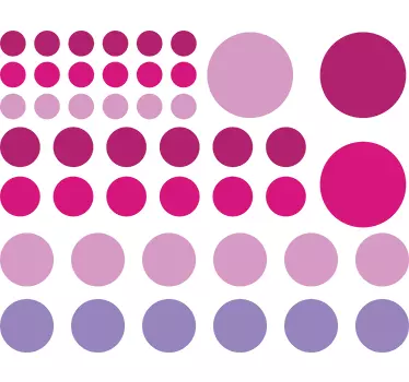 Autocolante de parede circulos rosa - TenStickers