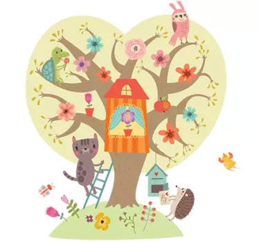 Autocolante de parede infantil árvore - TenStickers