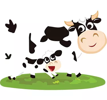 Autocolante de parede infantil vaca e vaquinha - TenStickers