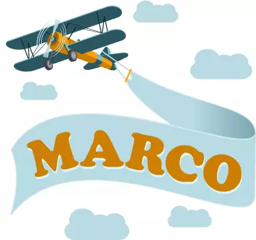Autocolante de parede personalizável avioneta - TenStickers