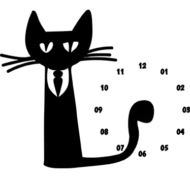 Autocolante de parede relógio-gato - TenStickers