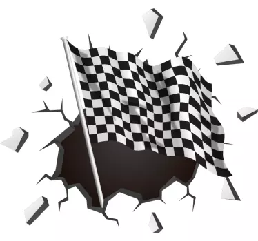 Vinil decorativo 3D Bandeira de corrida - TenStickers