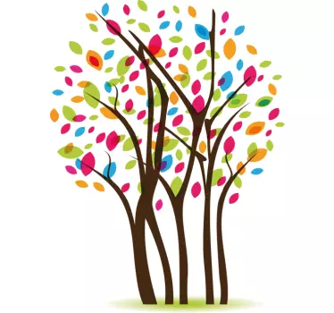 Autocolante decorativo árvore colorida - TenStickers
