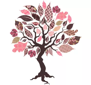 Autocolante decorativo árvore patch work - TenStickers