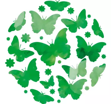 Autocolante decorativo com borboletas Borboletas verdes - TenStickers