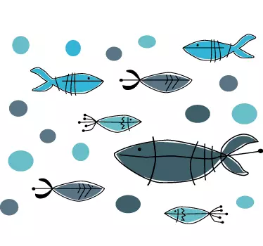 Autocolante decorativo com peixes Aquarium - TenStickers