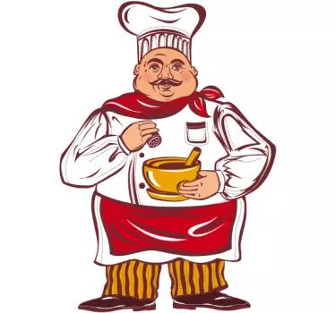 Autocolante decorativo cozinheiro e sopa - TenStickers