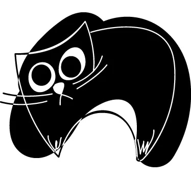 Autocolante decorativo de animais traço de gato preto - TenStickers