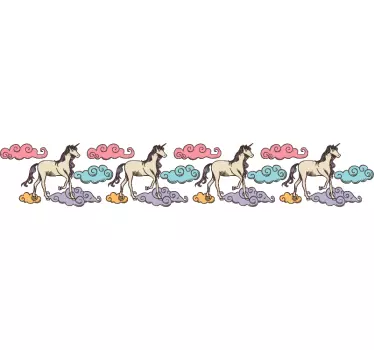 Autocolante decorativo de friso de unicórnio - TenStickers