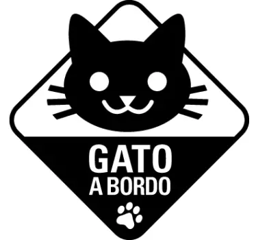 Autocolante decorativo gato a bordo - TenStickers