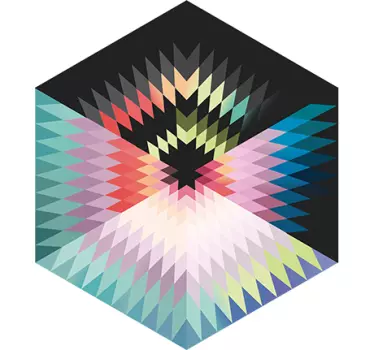 Autocolante decorativo hexagono cores - TenStickers