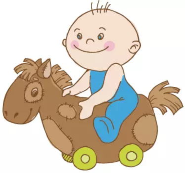 Autocolante decorativo infantil bebé a cavalo - TenStickers