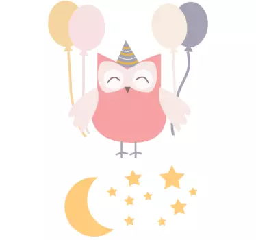 Autocolante decorativo infantil coruja feliz - TenStickers