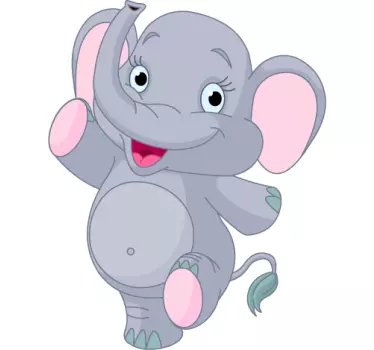 Autocolante decorativo infantil elefante feliz - TenStickers