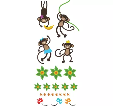 Autocolante decorativo infantil festa de macacos - TenStickers