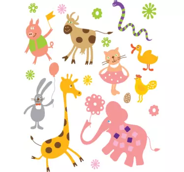 Autocolante decorativo infantil festa na selva - TenStickers