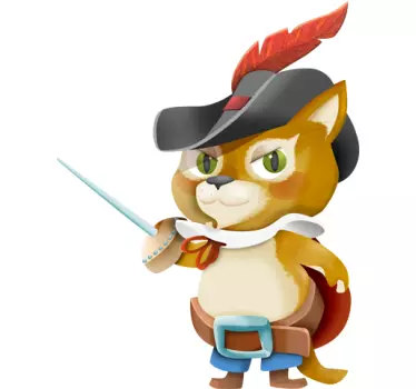 Autocolante decorativo infantil Gato das Botas - TenStickers
