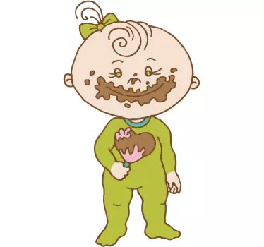 Autocolante decorativos menina pirulito chocolate - TenStickers