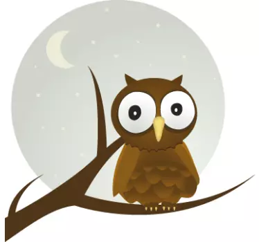 Autocolante decorativo infantil mocho e lua - TenStickers