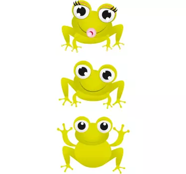 Autocolante decorativo infantil três rãs - TenStickers