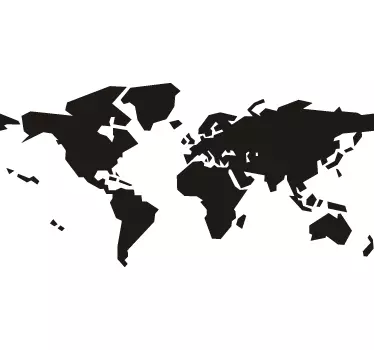 Autocolante decorativo mapa mundo arte abstrata - TenStickers