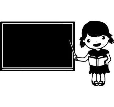 Autocolante decorativo menina pequena quadro preto - TenStickers