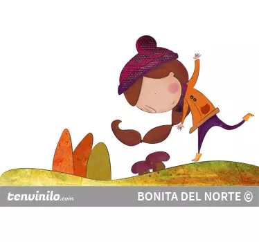 Autocolante decorativo menino outono - TenStickers