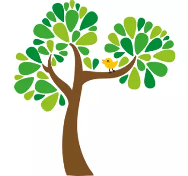 autocolante decorativo parede pássaro e árvore - TenStickers