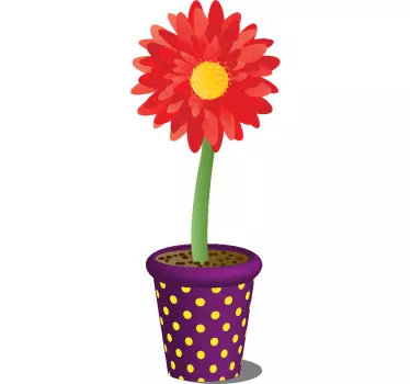 Autocolante decorativo vaso com flor - TenStickers